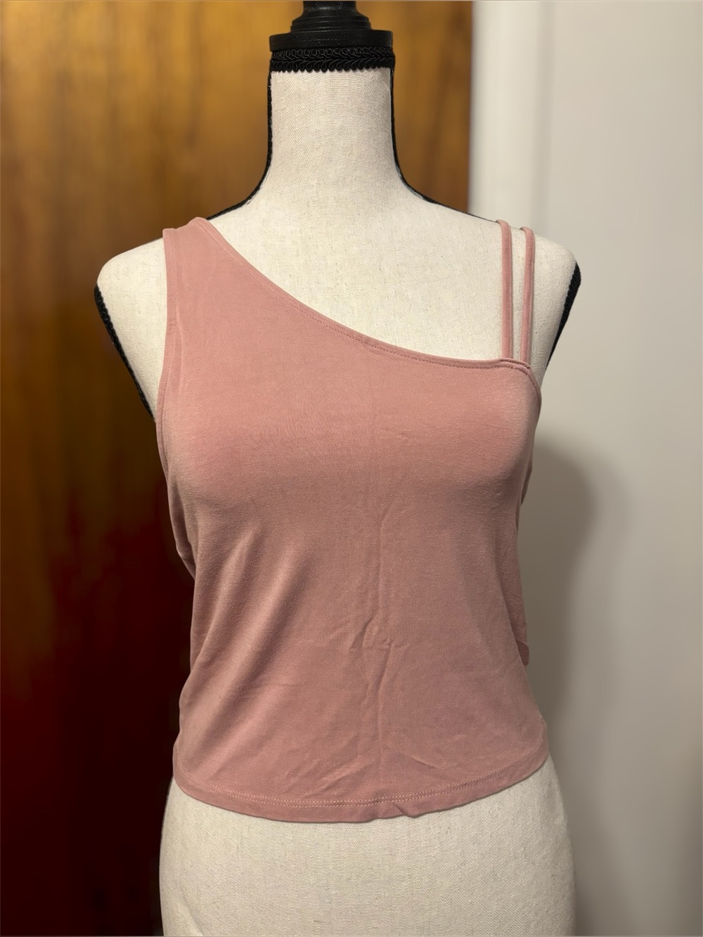 American Eagle Light Pink Asymmetrical Style Crop Top